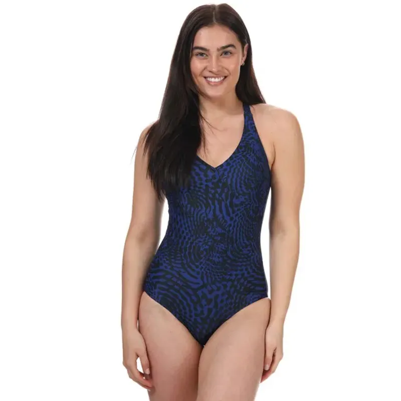 Speedo Women's Lexi Printed Swimsuit - Blue/Black