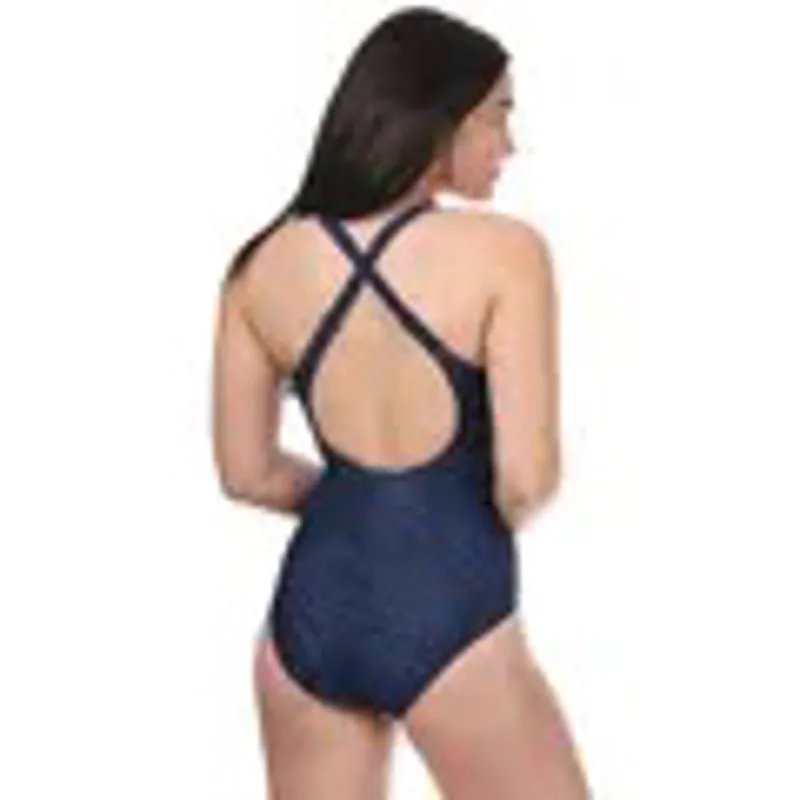 Speedo Women's Lexi Printed Swimsuit - Blue/Black-1