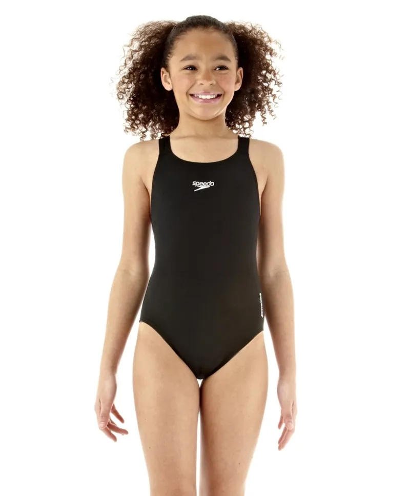 Speedo Girl's Essential Endurance Medalist Swimsuit - Black