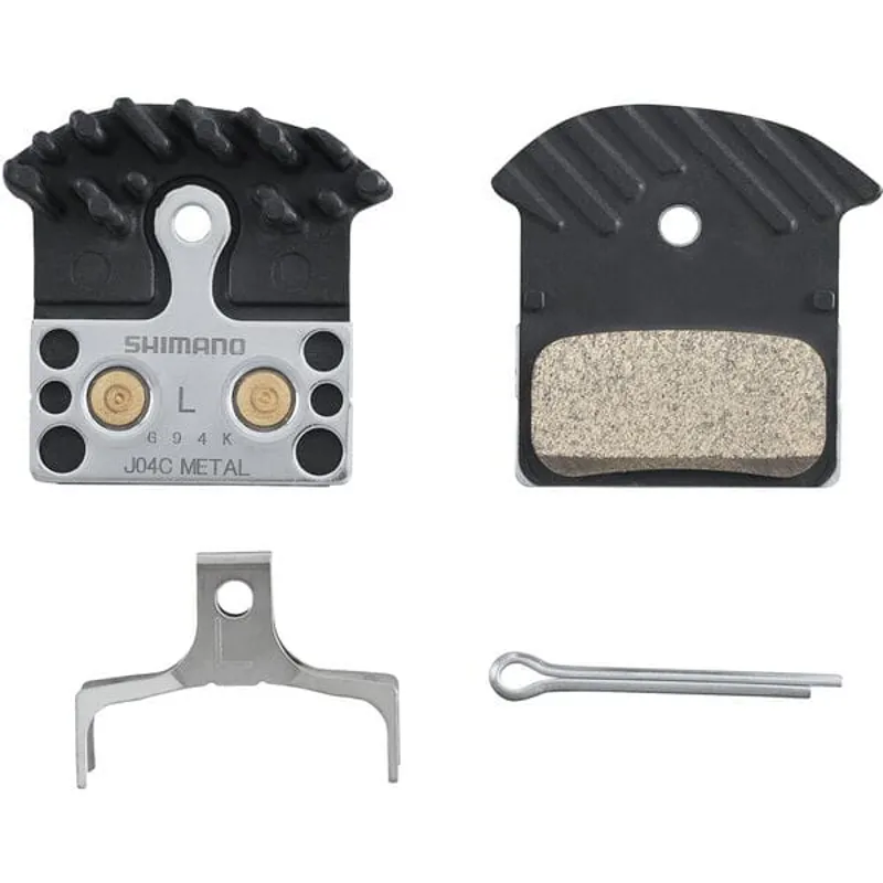 Shimano Spares BRBX J04C Metal Pad and Spring with Fin - Metal Black Pair