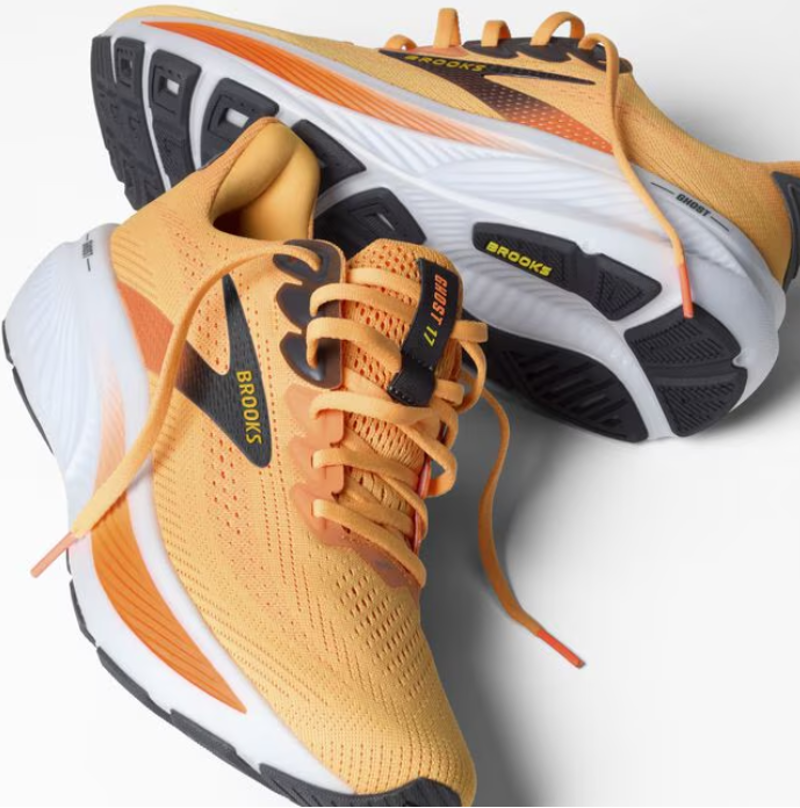 Brooks Men's Ghost 17 Blazing Orange/Yellow/Ebony-1