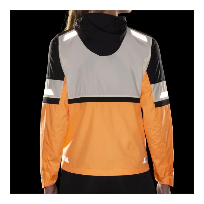 Brooks Women's Run Visible Jacket 2.0 Ecru/Fluoro Flash/Black-7
