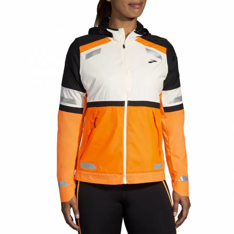 Brooks Women's Run Visible Jacket 2.0 Ecru/Fluoro Flash/Black-9