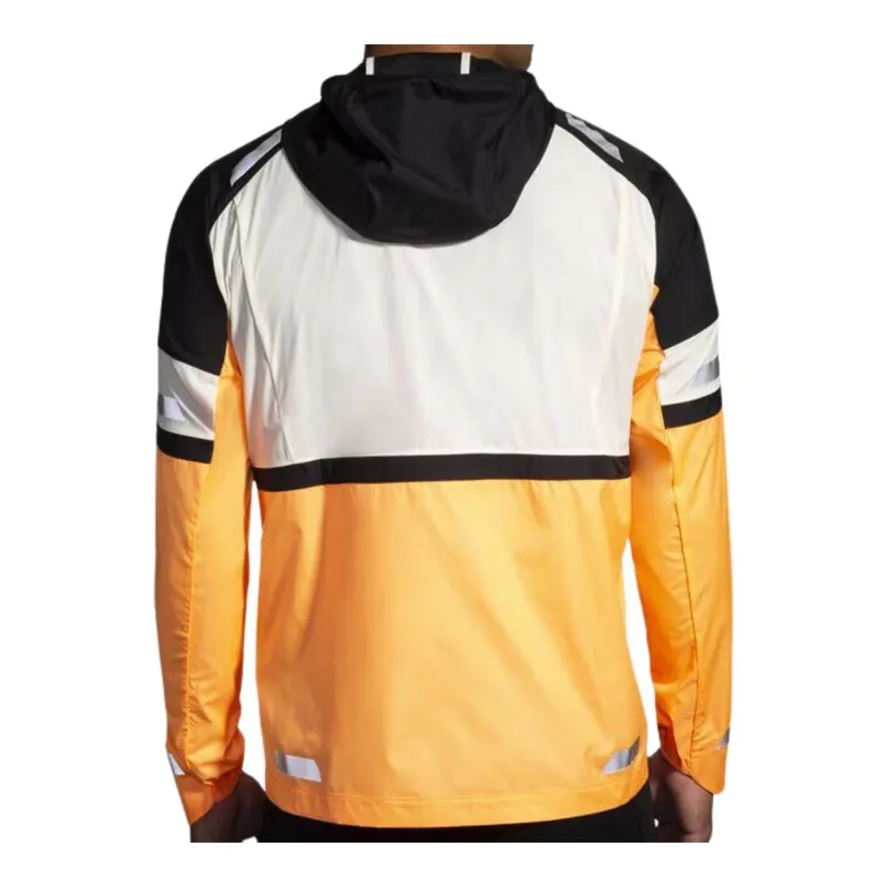 Brooks Men's Run Visible Jacket 2.0 Ecru/Fluoro Flash/Black-2