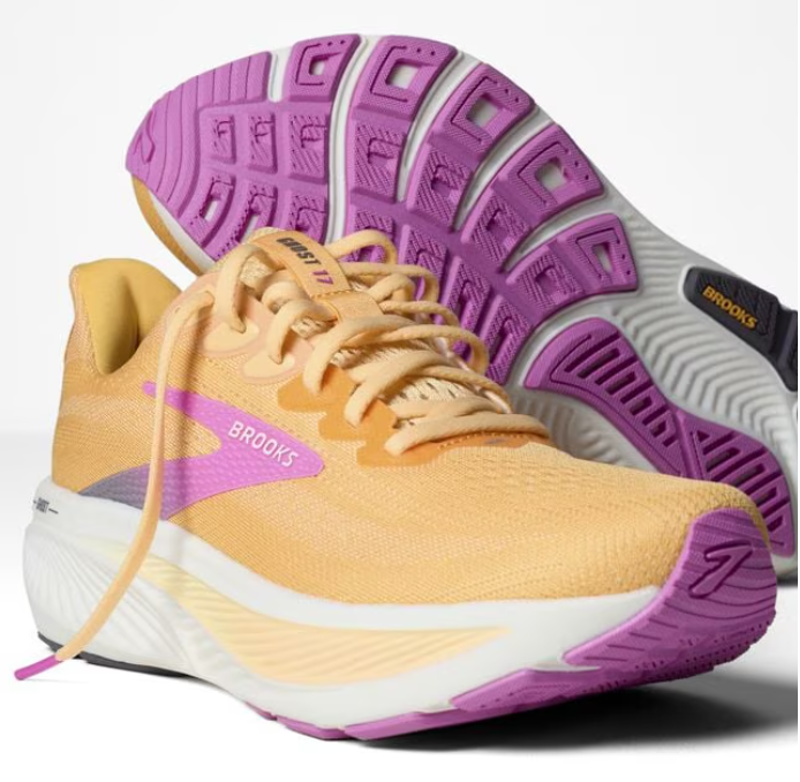 Brooks Women's Ghost 17 Apricot/Grey/Pink-1