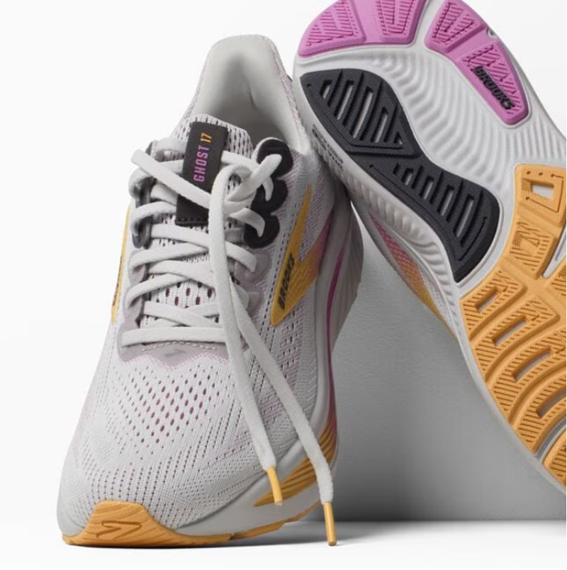 Brooks Women's Ghost 17 Oyster/Apricot/Pink-1