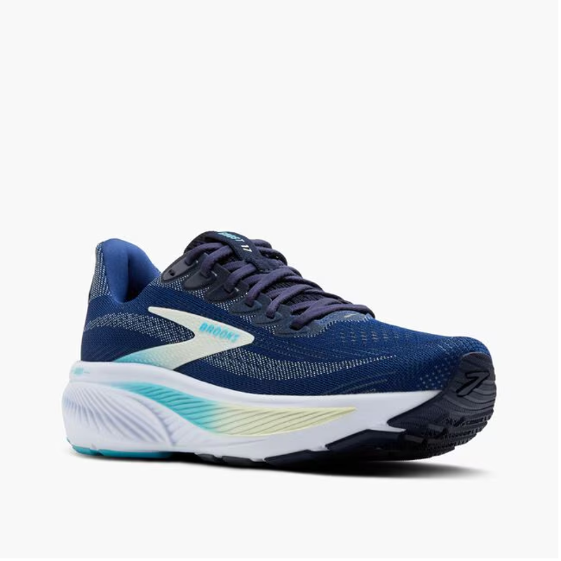 Brooks Women's Ghost 17 WIDE - Navy/Green/Turquoise-2