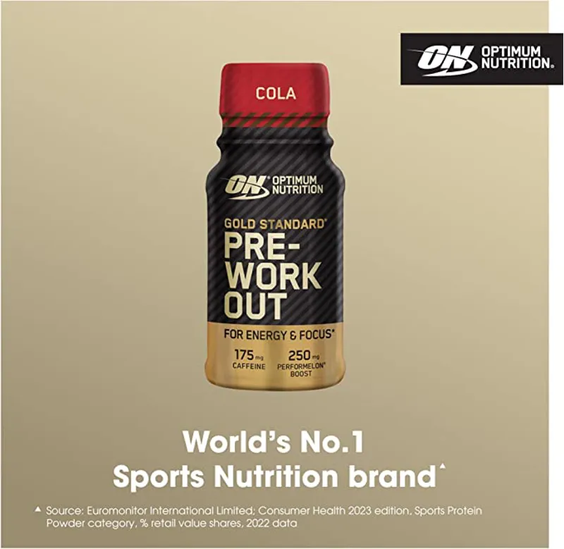 Optimum Nutrition: Gold Standard Pre-Workout Energy Shot Ready to Drink Food Supplement 60ml - Cola-1