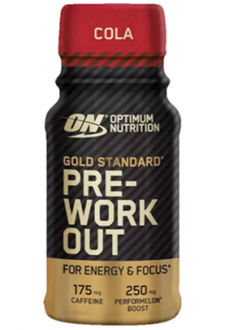 Optimum Nutrition: Gold Standard Pre-Workout Energy Shot Ready to Drink Food Supplement 60ml - Cola