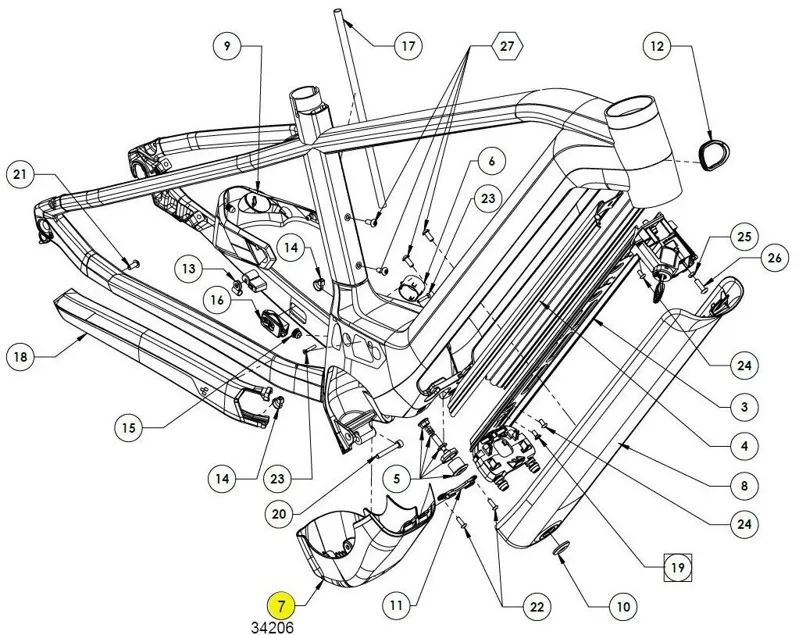 Cube: Motor Cover Bottom - 34206-1