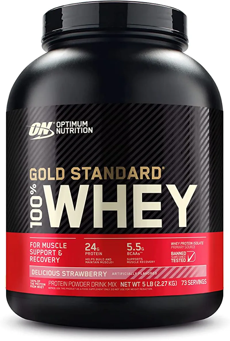 Optimum Nutrition: Gold Standard 100% Whey Protein Powder 2lbs - Delicious Strawberry
