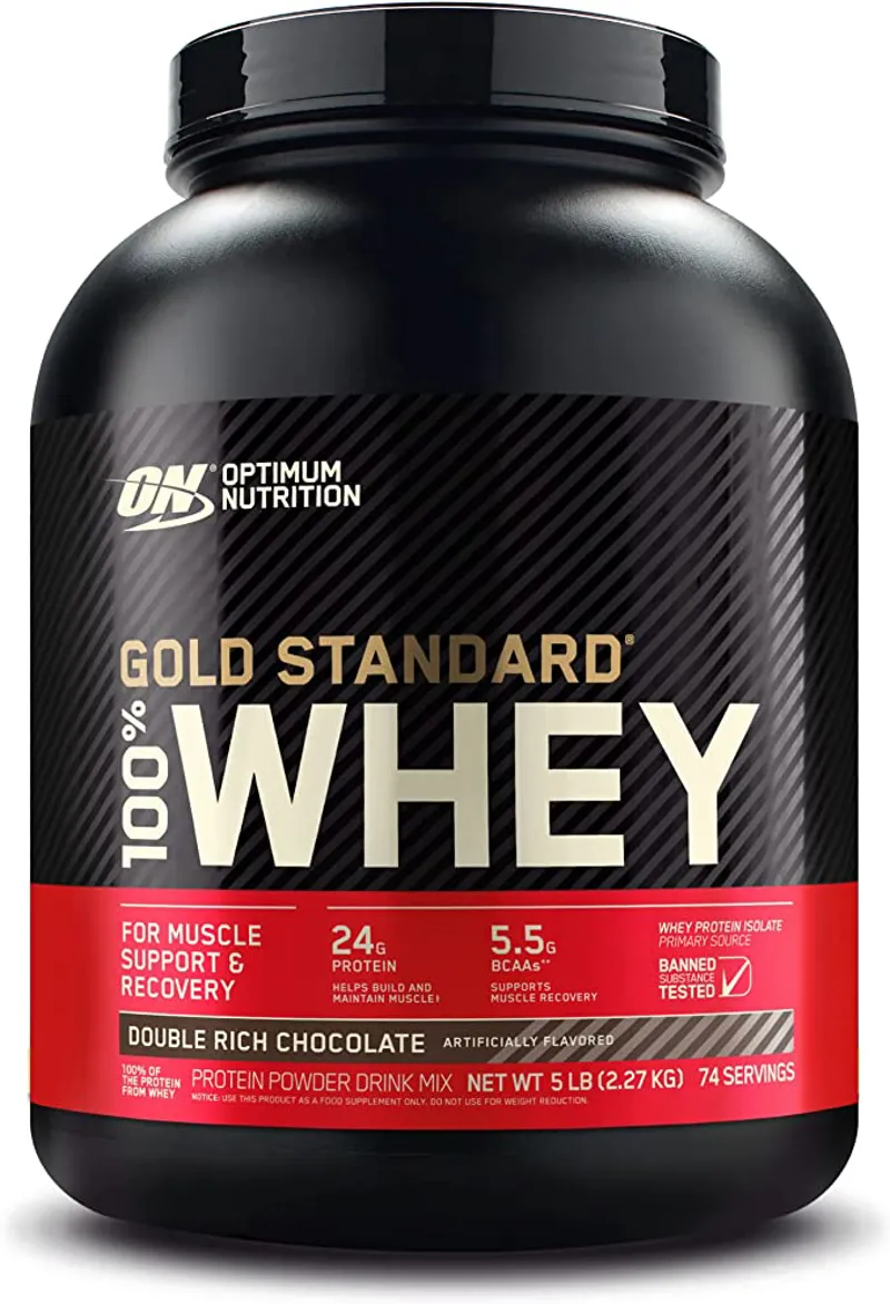 Optimum Nutrition: Gold Standard 100% Whey Protein/5lbs - Double Rich Chocolate