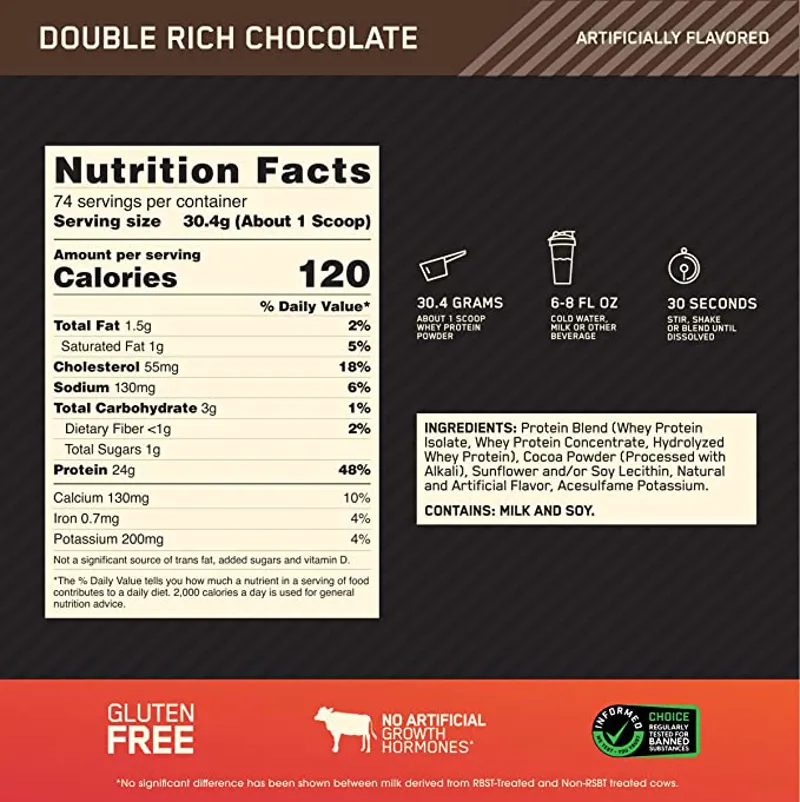 Optimum Nutrition: Gold Standard 100% Whey Protein/5lbs - Double Rich Chocolate-1