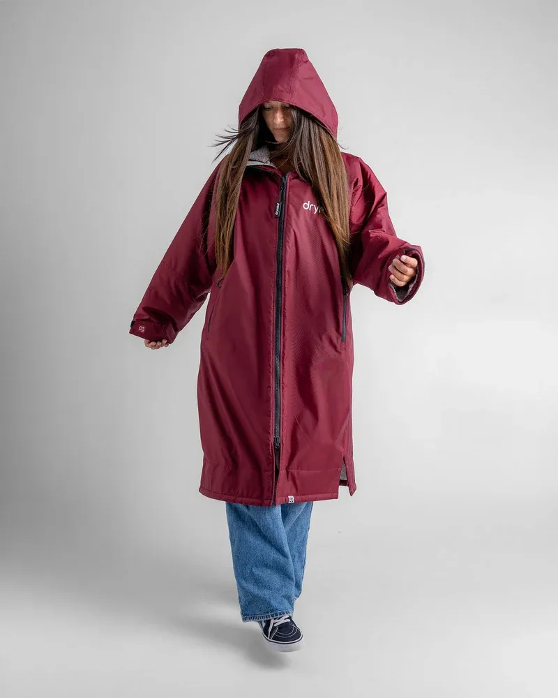 Dryrobe Small L/S Dryrobe Burgundy/Silver Grey-11