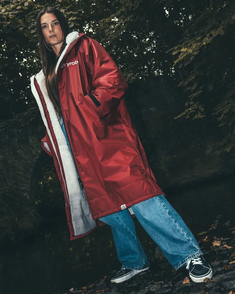 Dryrobe Medium L/S Dryrobe Burgundy/Silver Grey-3