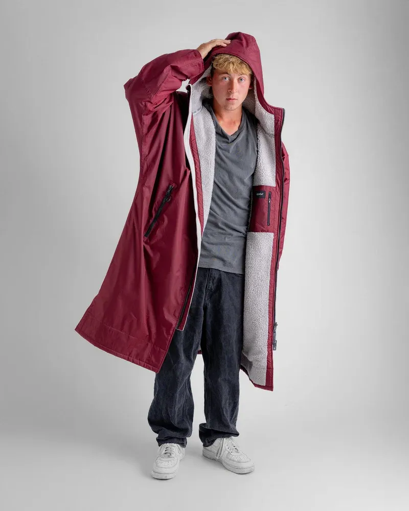 Dryrobe Medium L/S Dryrobe Burgundy/Silver Grey-9