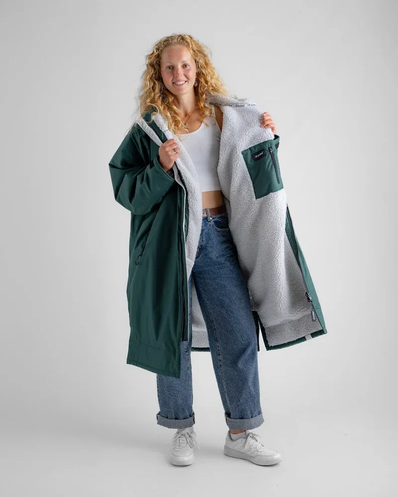 Dryrobe Small L/S Dryrobe Dark Green/Nimbus Cloud-4