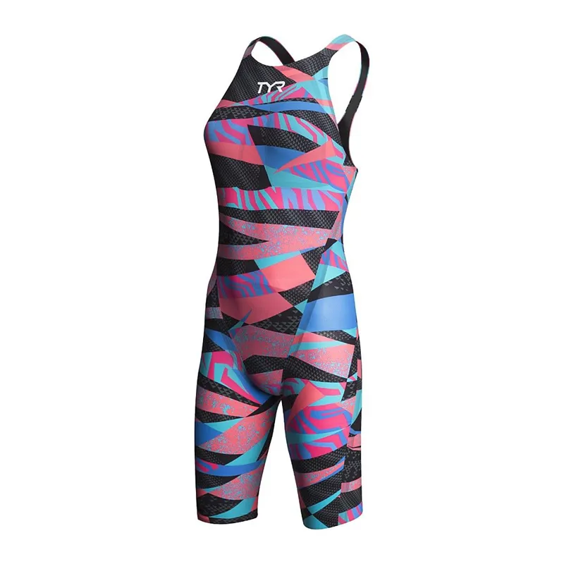 TYR Women's Prelude Open Back Kneeskin - Black/Multi Color-3