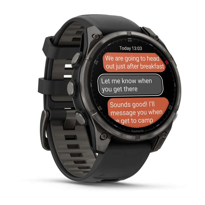 Garmin Fenix 8 Pro 47 mm AMOLED Sapphire Carbon grey DLC titanium with Black/pebble grey silicone band-2