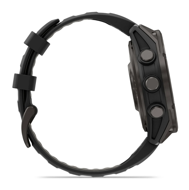 Garmin Fenix 8 Pro 47 mm AMOLED Sapphire Carbon grey DLC titanium with Black/pebble grey silicone band-4