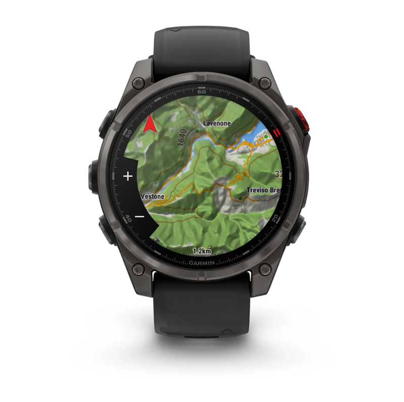 Garmin Fenix 8 Pro 47 mm AMOLED Sapphire Carbon grey DLC titanium with Black/pebble grey silicone band-5