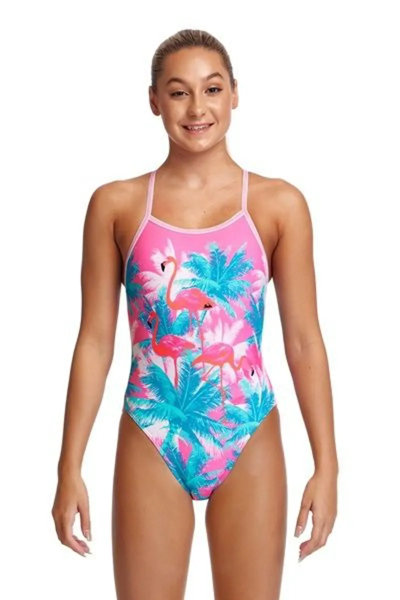 Funkita Girl's Single Strap One Piece Swimsuit - Pretty Pink	
