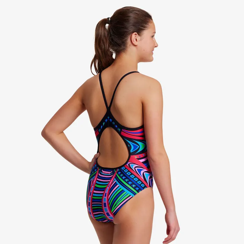 Funkita Girls Diamond Back Swimsuit - Primal Night-1