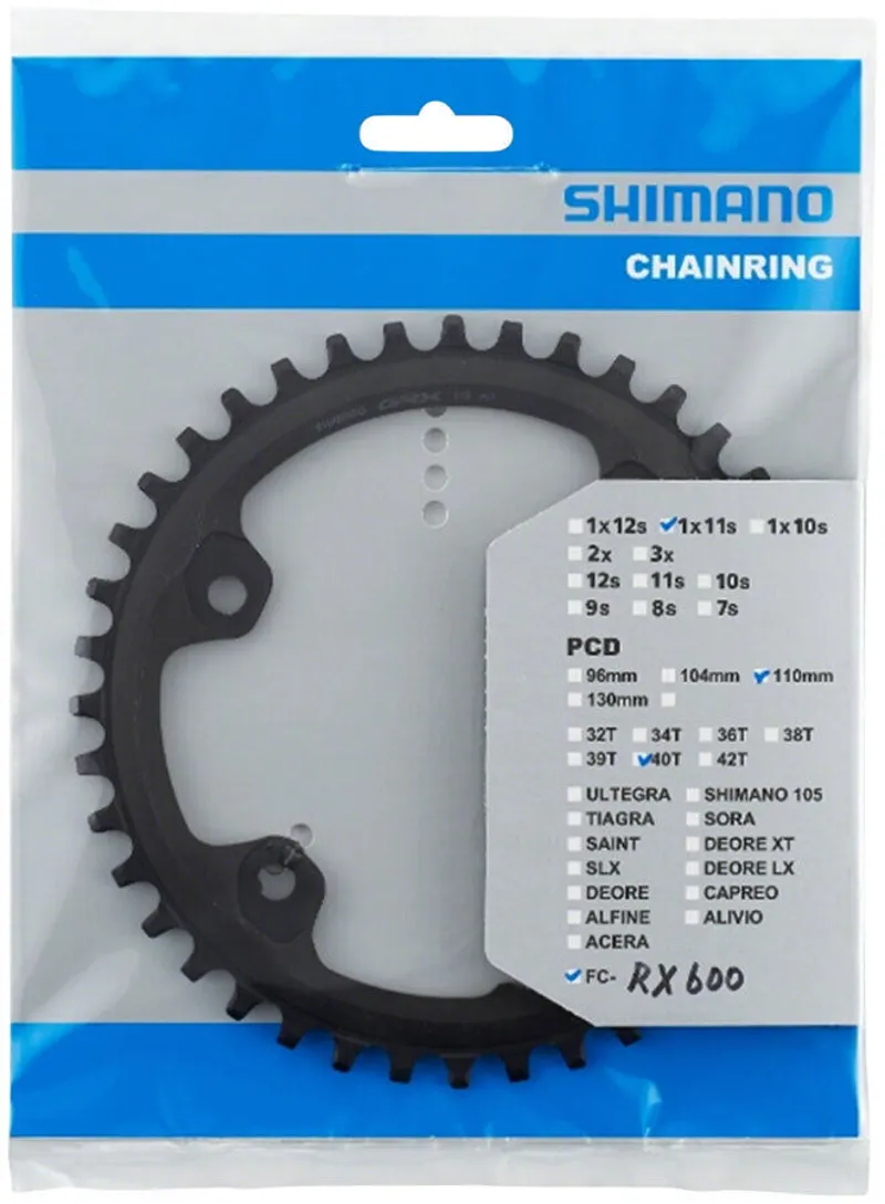 Shimano GRX Chainring for FC - RX600 - 40Teeth - Black-2