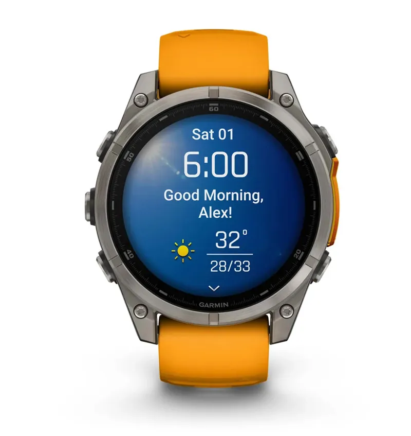 Garmin Fenix 8 47 mm AMOLED Sapphire Titanium with Spark orange/graphite silicone band