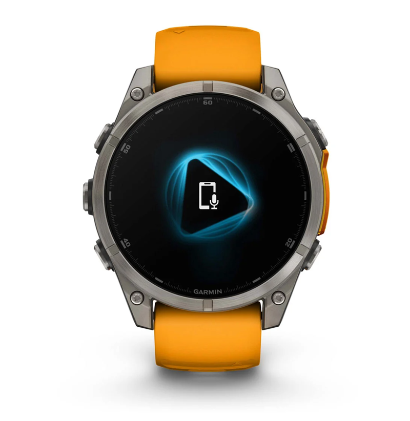 Garmin Fenix 8 47 mm AMOLED Sapphire Titanium with Spark orange/graphite silicone band-1