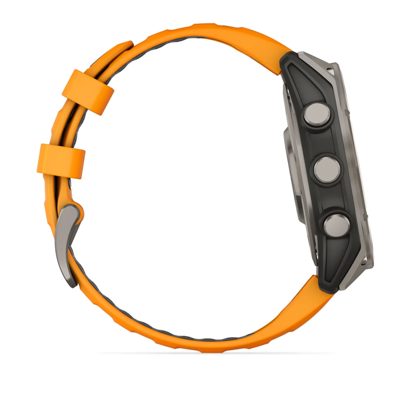 Garmin Fenix 8 47 mm AMOLED Sapphire Titanium with Spark orange/graphite silicone band-2