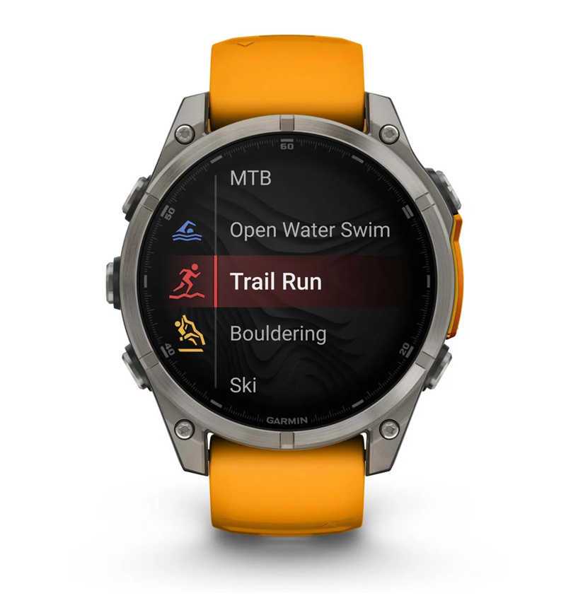Garmin Fenix 8 47 mm AMOLED Sapphire Titanium with Spark orange/graphite silicone band-3