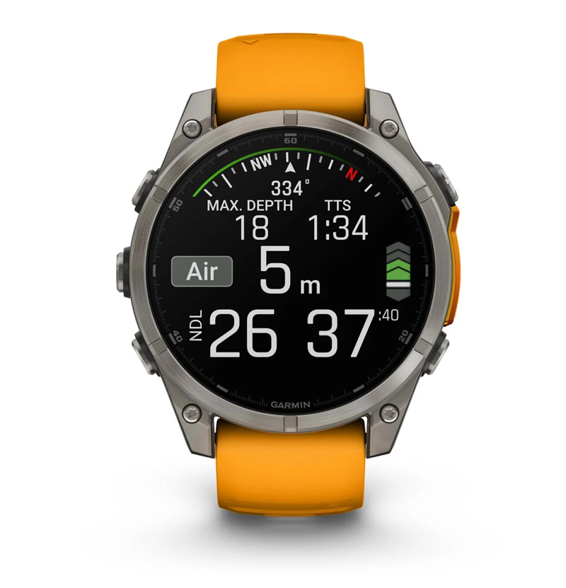 Garmin Fenix 8 47 mm AMOLED Sapphire Titanium with Spark orange/graphite silicone band-4