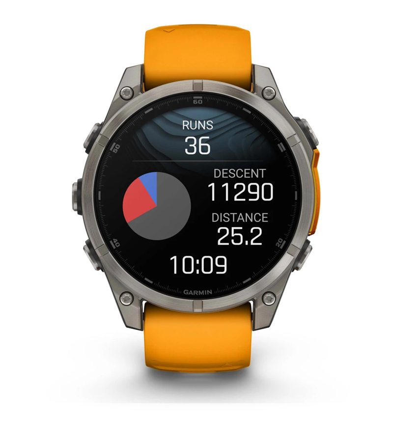 Garmin Fenix 8 47 mm AMOLED Sapphire Titanium with Spark orange/graphite silicone band-5