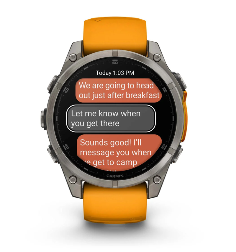 Garmin Fenix 8 47 mm AMOLED Sapphire Titanium with Spark orange/graphite silicone band-6