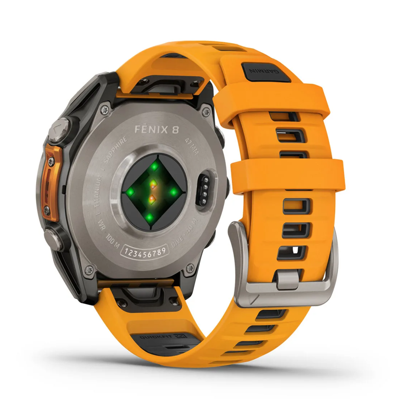 Garmin Fenix 8 47 mm AMOLED Sapphire Titanium with Spark orange/graphite silicone band-7