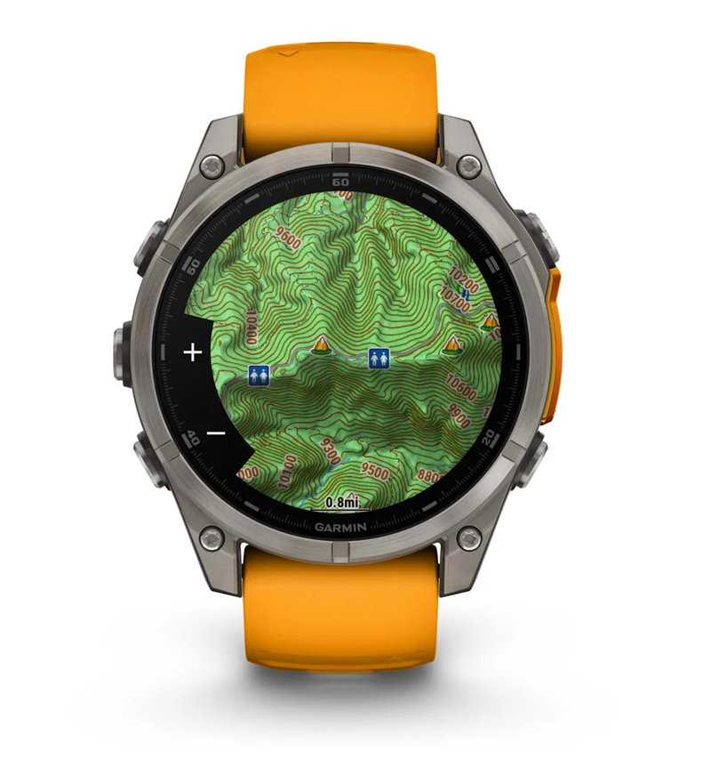 Garmin Fenix 8 47 mm AMOLED Sapphire Titanium with Spark orange/graphite silicone band-10