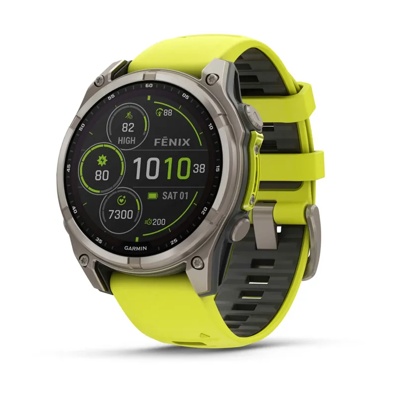 Garmin Fenix 8 47 mm Solar Sapphire Sapphire Titanium with Amp yellow/graphite silicone band