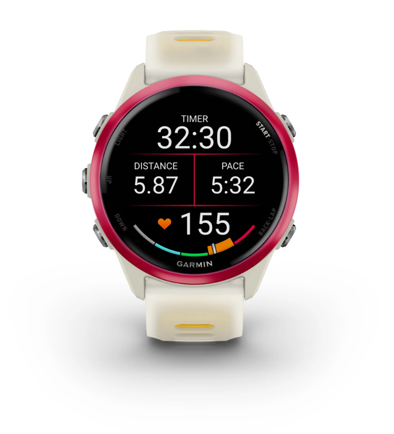 Garmin Forerunner 570 42mm Raspberry Aluminium with Translucent Bone/Mango Band-5