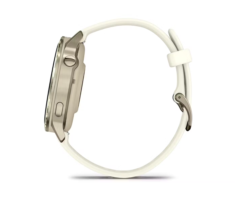 Garmin Venu 4 41mm Lunar Gold with Bone Silicone Band-2