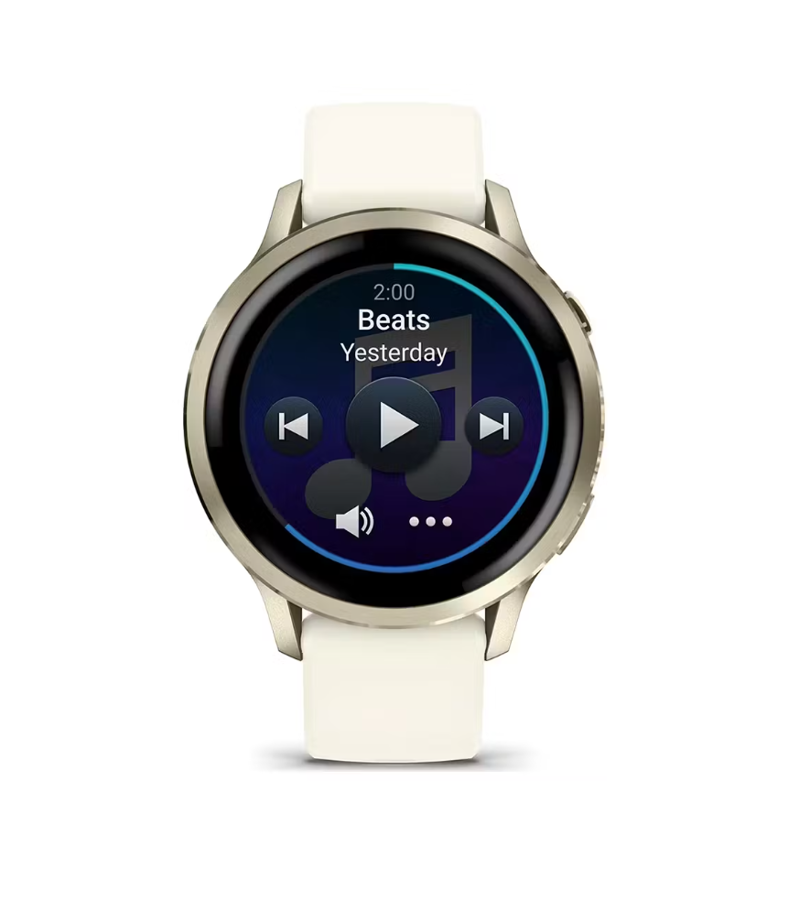 Garmin Venu 4 41mm Lunar Gold with Bone Silicone Band-3