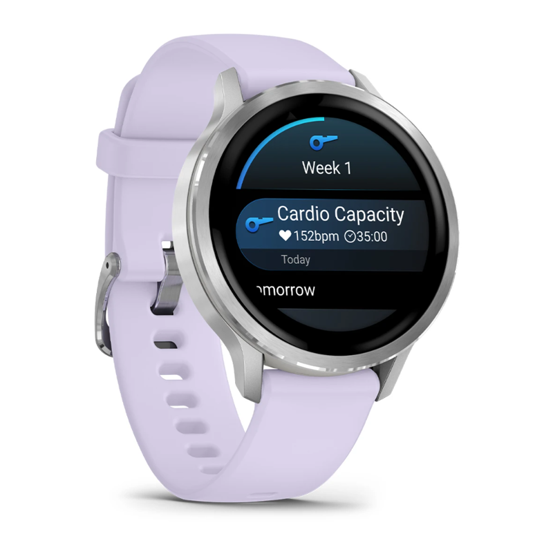Garmin Venu 4 41mm Silver with Periwinkle Silicone Band-2