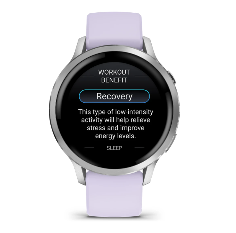 Garmin Venu 4 41mm Silver with Periwinkle Silicone Band-5