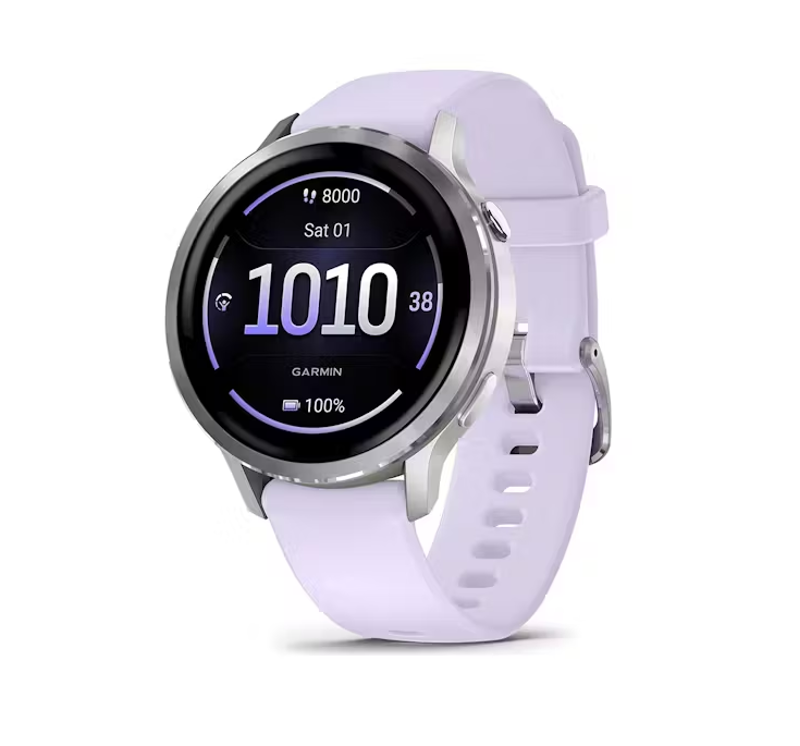 Garmin Venu 4 41mm Silver with Periwinkle Silicone Band