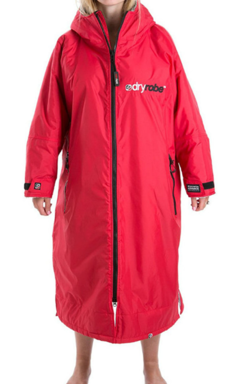 Dryrobe Long Sleeve Changing Robe Large - Red/Grey-1
