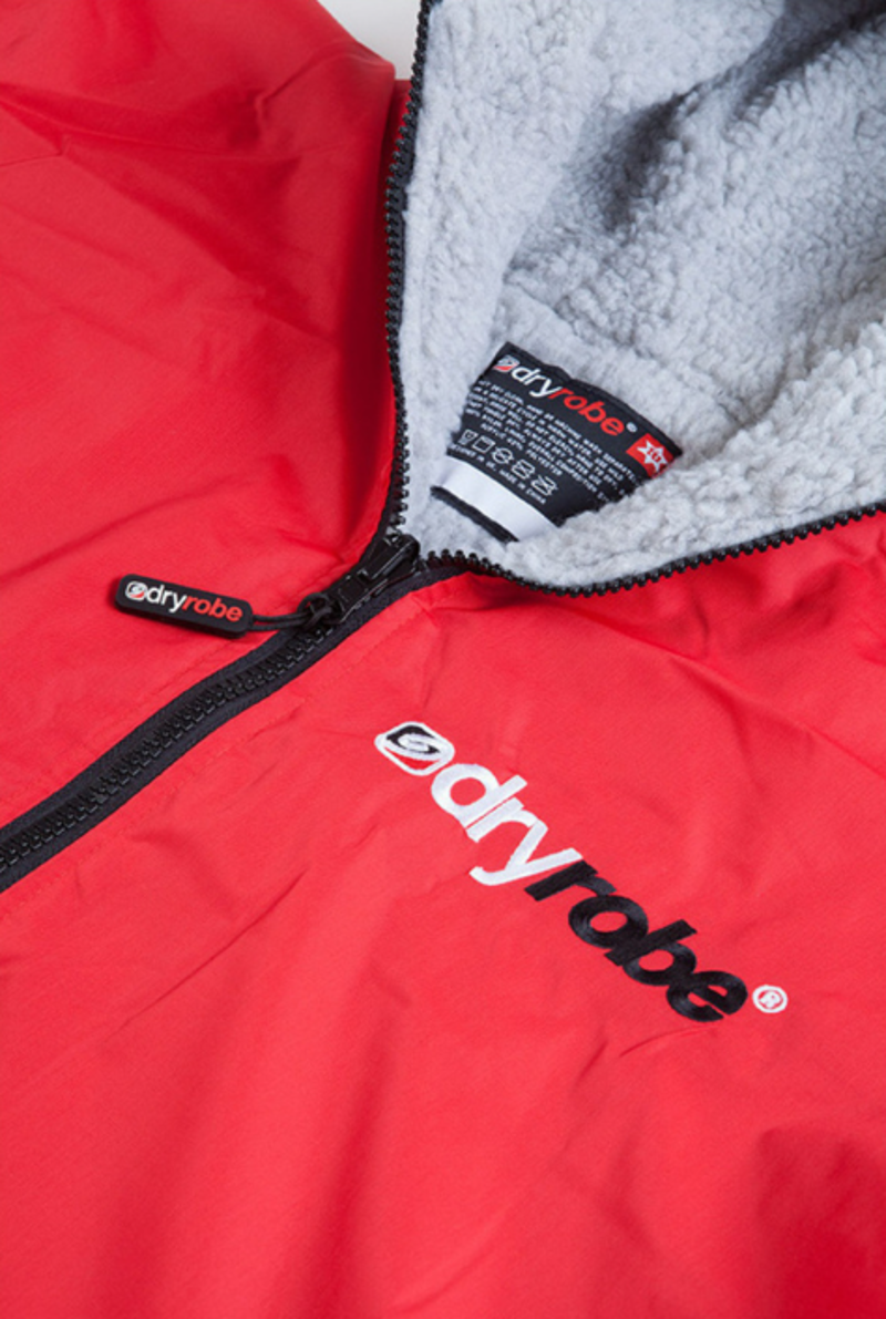 Dryrobe Long Sleeve Changing Robe Large - Red/Grey-2