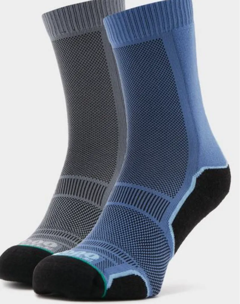 1000 Mile: Twin Pack Trek Walking Socks - Grey/Navy