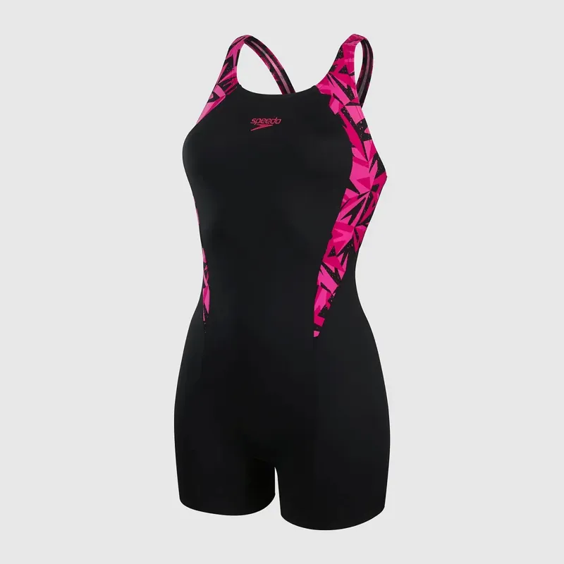 Speedo Hyperboom AF Splice Leg Swimsuit - Black/Pink