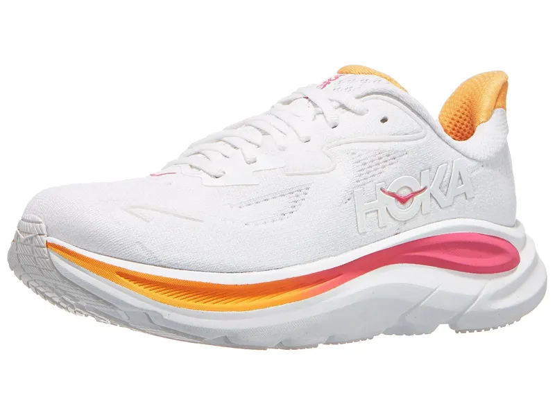  Hoka One One Women's Clifton 10 White/Electric Rose-1