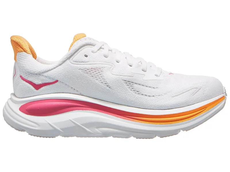  Hoka One One Women's Clifton 10 White/Electric Rose-2